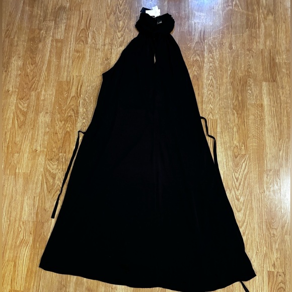 Banana Republic SATIN TWISTED MAXI DRESS Black Size XL - Picture 8 of 17